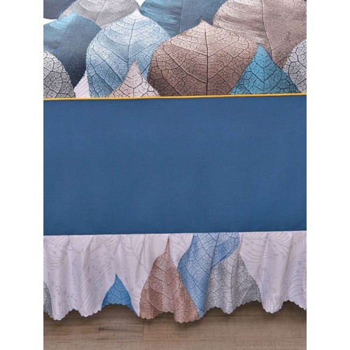 Korean Winter Bedding Set - Brushed Reactive Print Bed Skirt