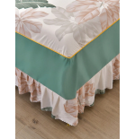 Korean Winter Bedding Set - Brushed Reactive Print Bed Skirt