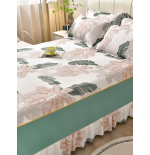 Korean Winter Bedding Set - Brushed Reactive Print Bed Skirt