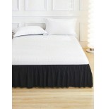 Black Ruffled Bed Skirt - Vintage Farmhouse Microfiber Bedding