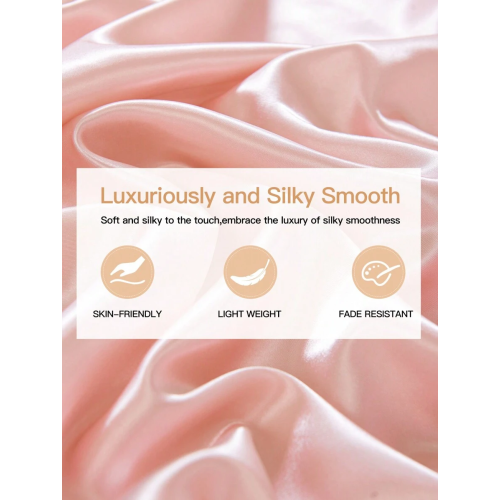 Light Pink Silky Satin Fitted Sheet - Deep Pocket 15-17"