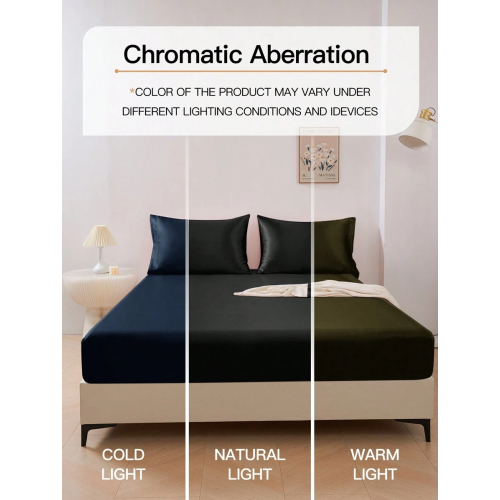 Light Pink Silky Satin Fitted Sheet - Deep Pocket 15-17"