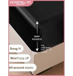 Light Pink Silky Satin Fitted Sheet - Deep Pocket 15-17"