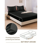 Light Pink Silky Satin Fitted Sheet - Deep Pocket 15-17"