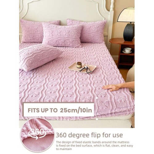 Taffeta Fitted Sheet - Solid Color Mattress Protector Pad