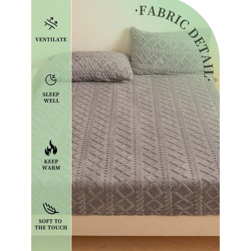 Taffeta Fitted Sheet - Solid Color Mattress Protector Pad