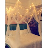 White 4-Door Mosquito Net for Double Bed | Summer Home Canopy