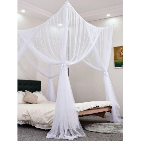 White 4-Door Mosquito Net for Double Bed | Summer Home Canopy