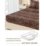 Leopard Print Bedding Set - 4-Piece Polyester Sheets & Pillowcases