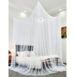 White 4-Door Mosquito Net for Double Bed | Summer Home Canopy