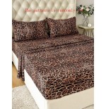 Leopard Print Bedding Set - 4-Piece Polyester Sheets & Pillowcases