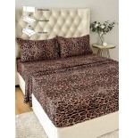 Leopard Print Bedding Set - 4-Piece Polyester Sheets & Pillowcases