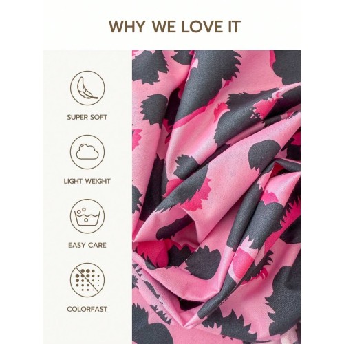 Pink Leopard Print Bedding Set - 2 or 3 Piece with Fitted Sheet