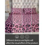 Pink Leopard Print Bedding Set - 2 or 3 Piece with Fitted Sheet