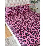 Pink Leopard Print Bedding Set - 2 or 3 Piece with Fitted Sheet