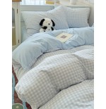Sky Blue Plaid Duvet Cover Set - Twin, Queen, King | 3pc Bedding