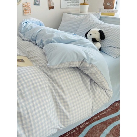 Sky Blue Plaid Duvet Cover Set - Twin, Queen, King | 3pc Bedding