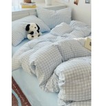 Sky Blue Plaid Duvet Cover Set - Twin, Queen, King | 3pc Bedding