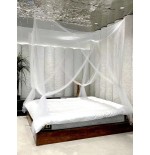 White 4-Door Mosquito Net for Double Bed - Summer Home Canopy