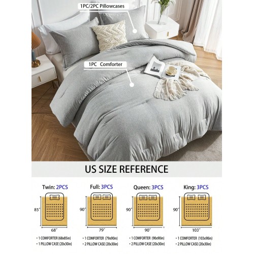 Queen Size 3-Piece Boho Comforter Set - All-Season Breathable Bedding