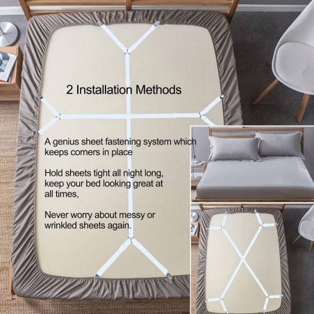 2-Pack Adjustable Bed Sheet Straps - Secure Fit for All Mattresses