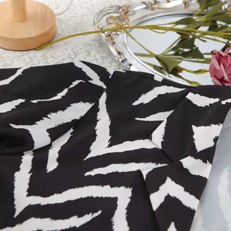 Zebra Print Soft Polyester Long Sleeve Pajama Set - All-Season Versatile Loungewear for Home, Outdoor, Hotel & Bathhouse