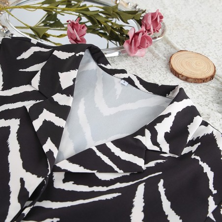 Zebra Print Soft Polyester Long Sleeve Pajama Set - All-Season Versatile Loungewear for Home, Outdoor, Hotel & Bathhouse