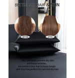 Black Satin Bed Sheet Set - Silky Soft, Deep Pocket 11.8"