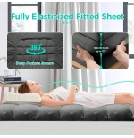 JustLet 600GSM Cooling Mattress Topper - Quilted Pad with Deep Pocket