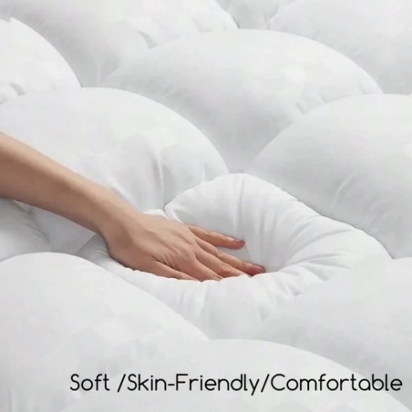 JustLet 600GSM Cooling Mattress Topper - Quilted Pad with Deep Pocket