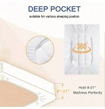JustLet 600GSM Cooling Mattress Topper - Quilted Pad with Deep Pocket
