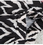 Zebra Print Soft Polyester Long Sleeve Pajama Set - All-Season Versatile Loungewear for Home, Outdoor, Hotel & Bathhouse