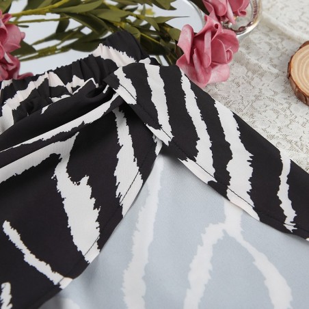 Zebra Print Soft Polyester Long Sleeve Pajama Set - All-Season Versatile Loungewear for Home, Outdoor, Hotel & Bathhouse