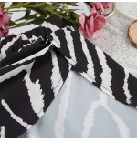 Zebra Print Soft Polyester Long Sleeve Pajama Set - All-Season Versatile Loungewear for Home, Outdoor, Hotel & Bathhouse