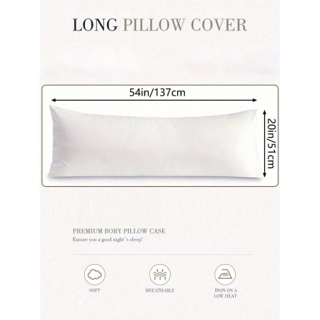 Solid Color Ruffle Edge Body Pillow Cover 20x54 Inch - Breathable