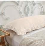 Solid Color Ruffle Edge Body Pillow Cover 20x54 Inch - Breathable