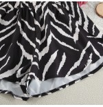 Zebra Print Soft Polyester Long Sleeve Pajama Set - All-Season Versatile Loungewear for Home, Outdoor, Hotel & Bathhouse