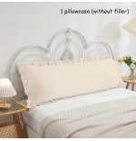Solid Color Ruffle Edge Body Pillow Cover 20x54 Inch - Breathable