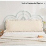 Solid Color Ruffle Edge Body Pillow Cover 20x54 Inch - Breathable