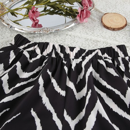Zebra Print Soft Polyester Long Sleeve Pajama Set - All-Season Versatile Loungewear for Home, Outdoor, Hotel & Bathhouse