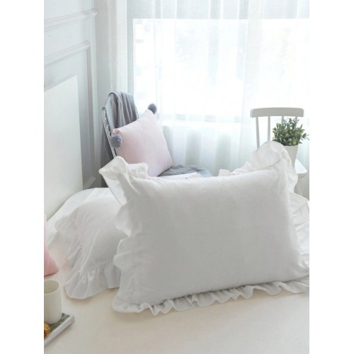 Cute Ruffle Edge Pillowcase - Decorative Bedding Accent