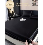 Black Satin Bed Sheet Set - Silky Soft, Deep Pocket 11.8"