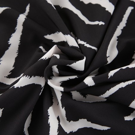 Zebra Print Soft Polyester Long Sleeve Pajama Set - All-Season Versatile Loungewear for Home, Outdoor, Hotel & Bathhouse