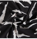 Zebra Print Soft Polyester Long Sleeve Pajama Set - All-Season Versatile Loungewear for Home, Outdoor, Hotel & Bathhouse