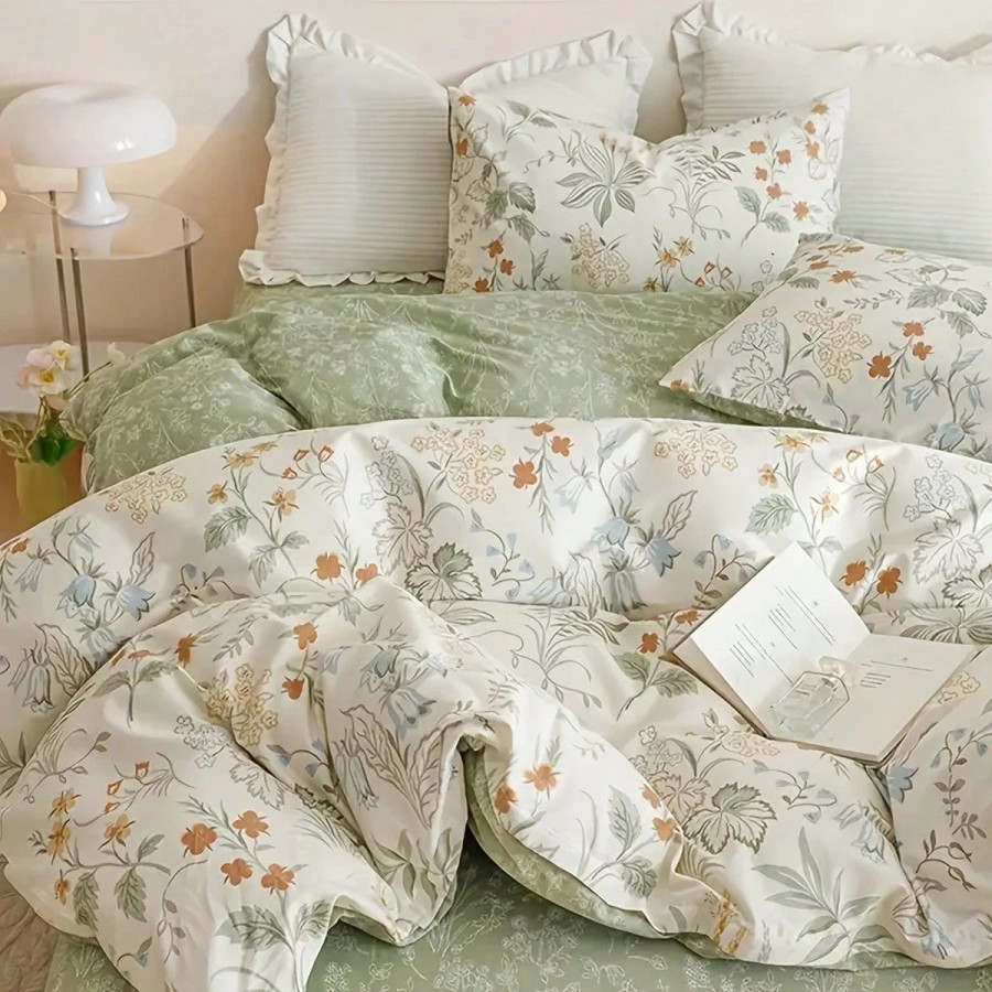 3-Piece Floral Comforter Set - All-Season Polyester Bedding
