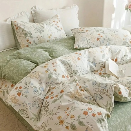 3-Piece Floral Comforter Set - All-Season Polyester Bedding