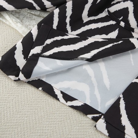 Zebra Print Soft Polyester Long Sleeve Pajama Set - All-Season Versatile Loungewear for Home, Outdoor, Hotel & Bathhouse