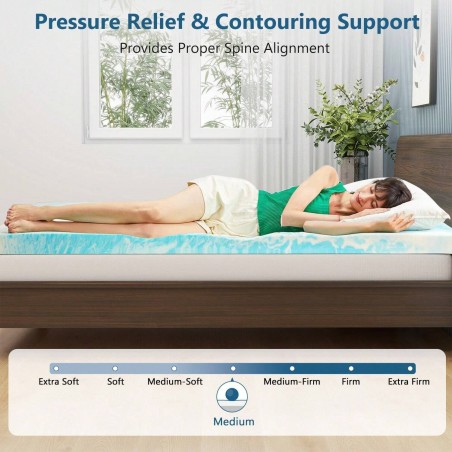 CertiPUR-US Memory Foam Mattress Topper for Back Pain Relief
