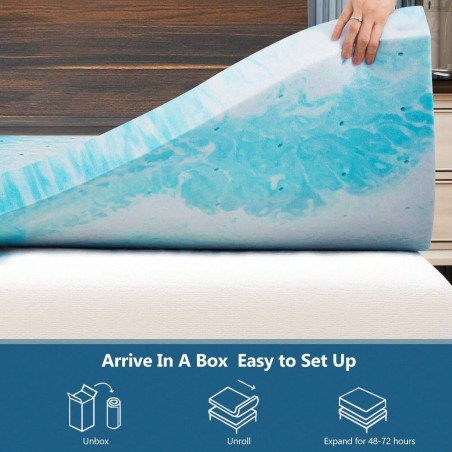 CertiPUR-US Memory Foam Mattress Topper for Back Pain Relief
