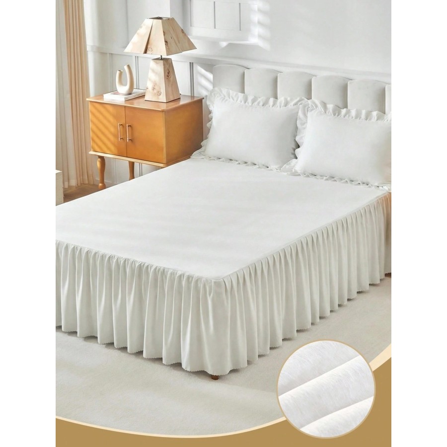Silky Bed Skirt with Ruffled Hem - Twin to King Sizes